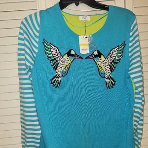 New Crown & Ivy blue/green sweater size med